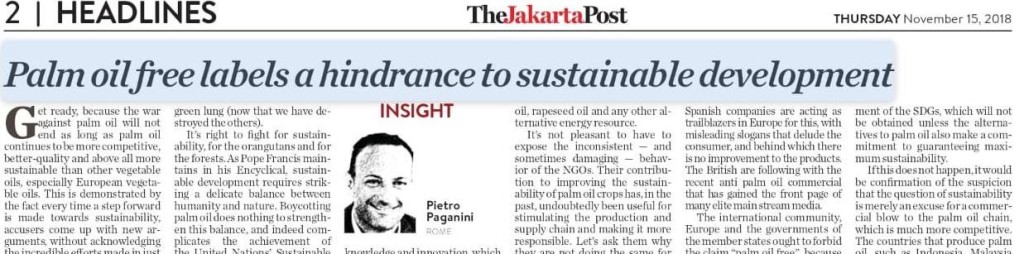 the jakarta posta paganini palm oil sdgs sustainability